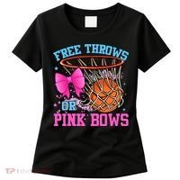 Free Throws or Pink Bows Pregnancy Pink or Blue Basketball Women's T-Shirt thumb 0