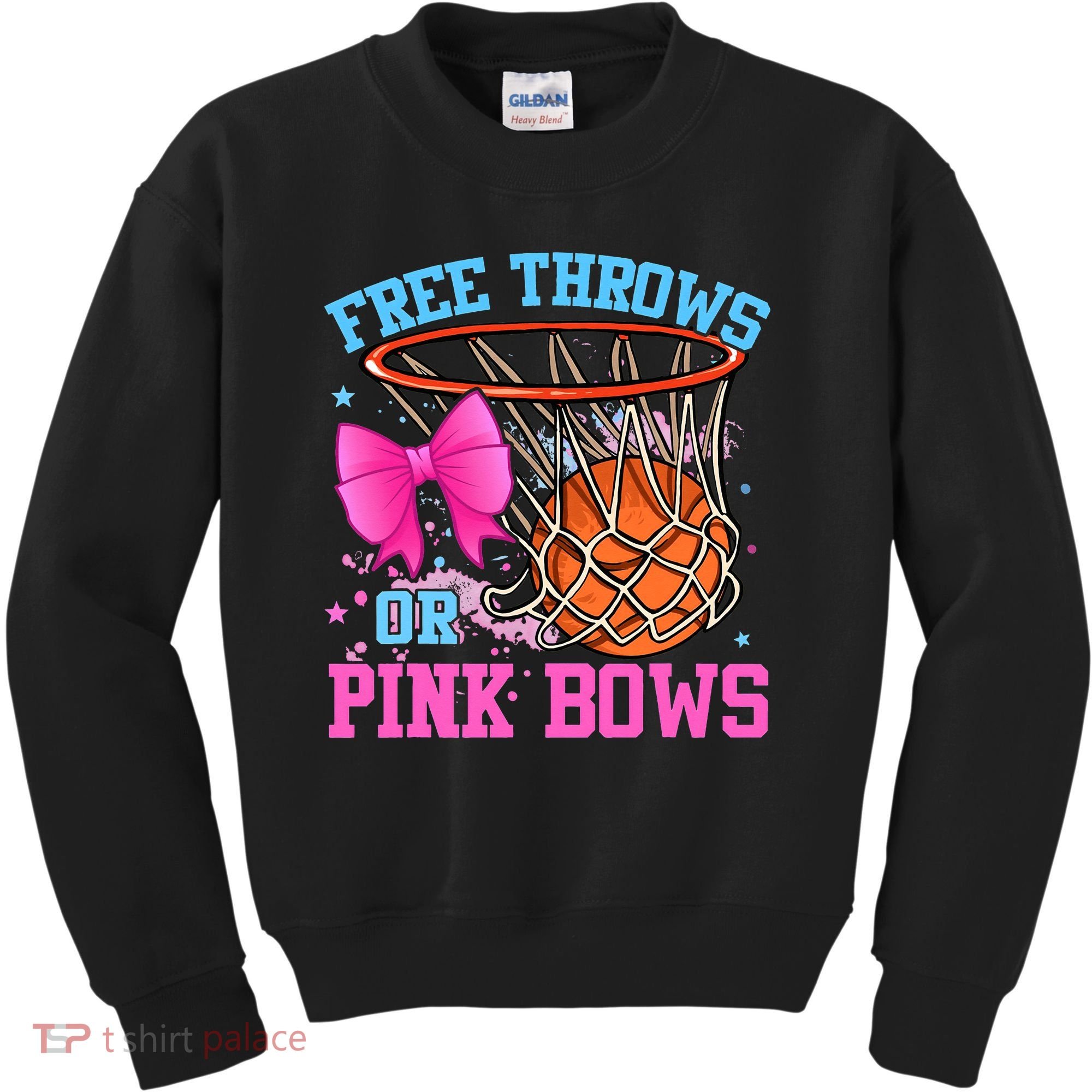 Free Throws or Pink Bows Pregnancy Pink or Blue Basketball Kids Sweatshirt