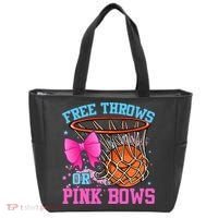 Free Throws or Pink Bows Pregnancy Pink or Blue Basketball Tote Bag thumb 0