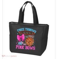 Free Throws or Pink Bows Pregnancy Pink or Blue Basketball Tote Bag thumb 3