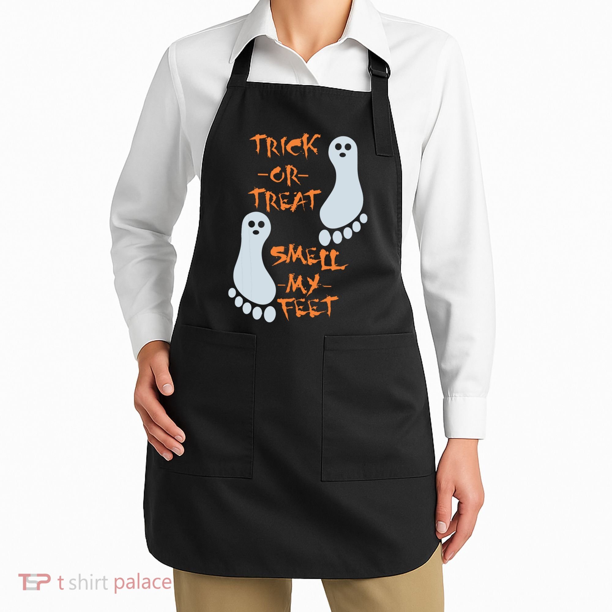 Funny Trick Or Treat Smell My Feet Halloween Apron