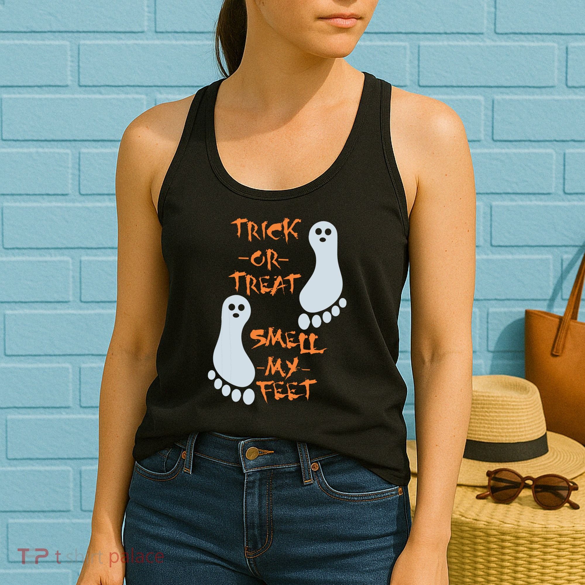 Funny Trick Or Treat Smell My Feet Halloween Women's Tank Top