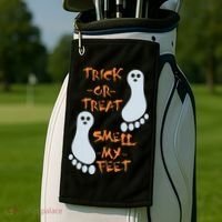 Funny Trick Or Treat Smell My Feet Halloween Golf Towel thumb 2