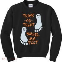 Funny Trick Or Treat Smell My Feet Halloween Kids Sweatshirt thumb 0