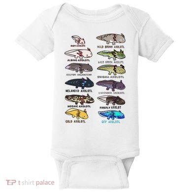 Funny Type Of Axolotls Funny Axolotl Lovers  Baby Bodysuit