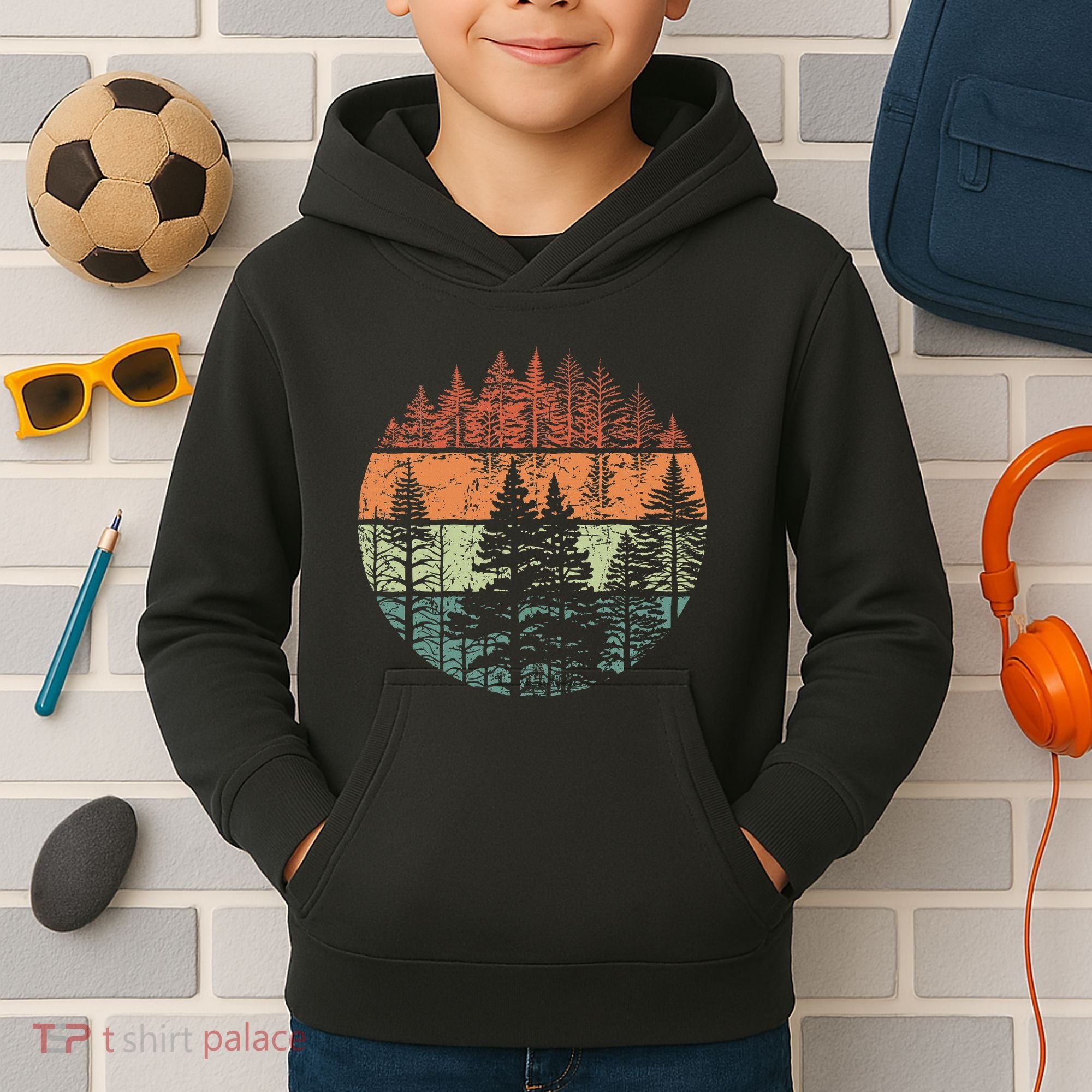 Forest Trees Outdoors Nature Kids Hoodie