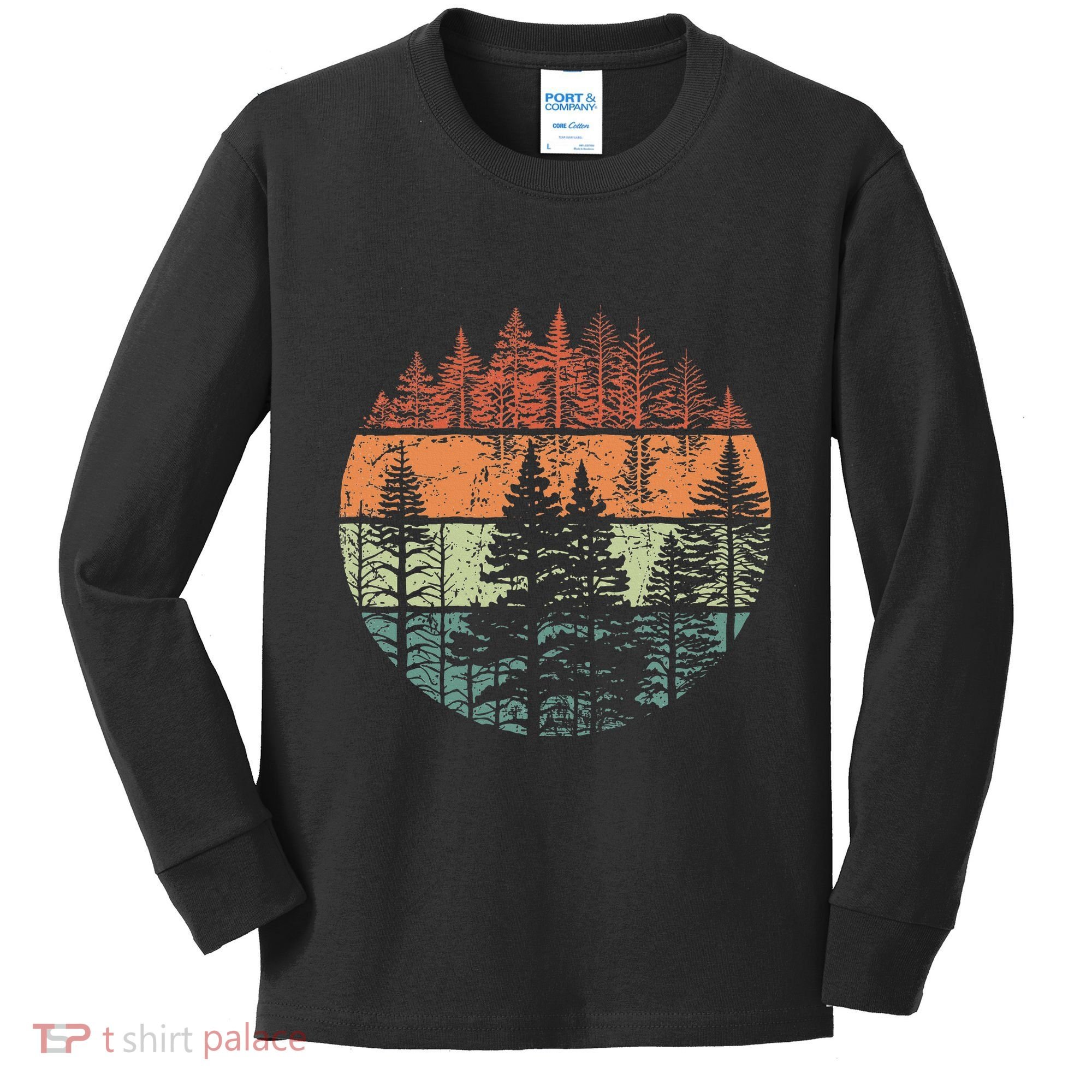 Forest Trees Outdoors Nature Kids Long Sleeve Shirt