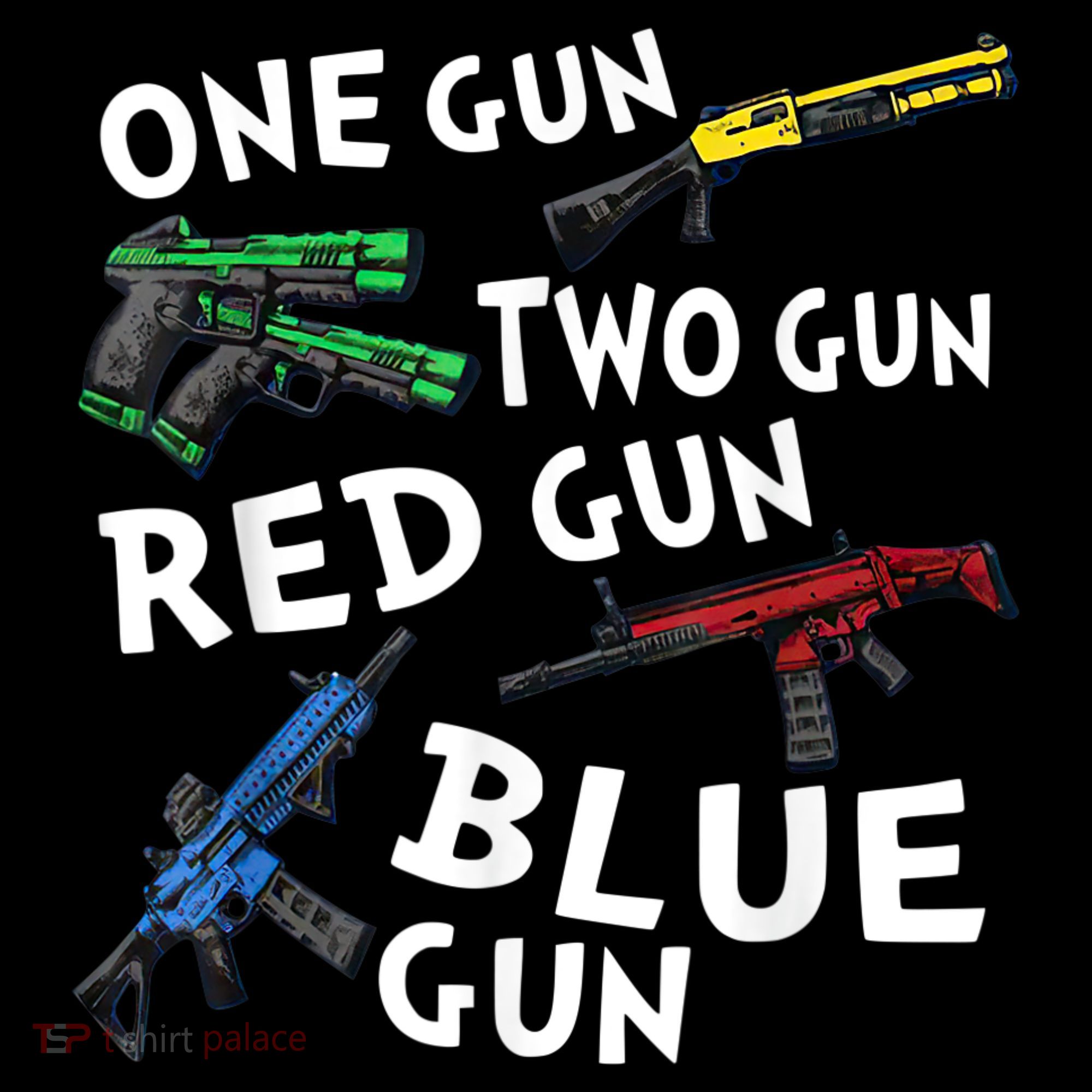 Funny Tee One Gun Two Gun Red Gun Blue Gun Custome Women's Hoodie