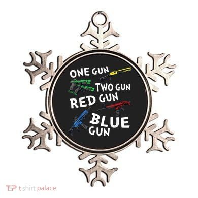Funny Tee One Gun Two Gun Red Gun Blue Gun Custome Ornament