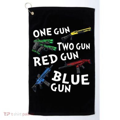 Funny Tee One Gun Two Gun Red Gun Blue Gun Custome Golf Towel