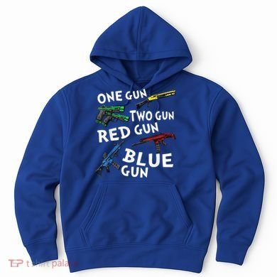 Funny Tee One Gun Two Gun Red Gun Blue Gun Custome Hoodie