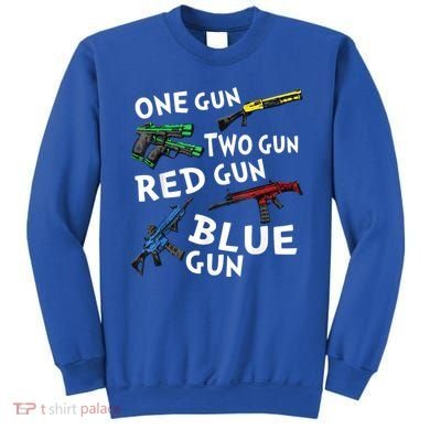Funny Tee One Gun Two Gun Red Gun Blue Gun Custome Sweatshirt