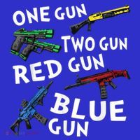 Funny Tee One Gun Two Gun Red Gun Blue Gun Custome Mousepad thumb 1