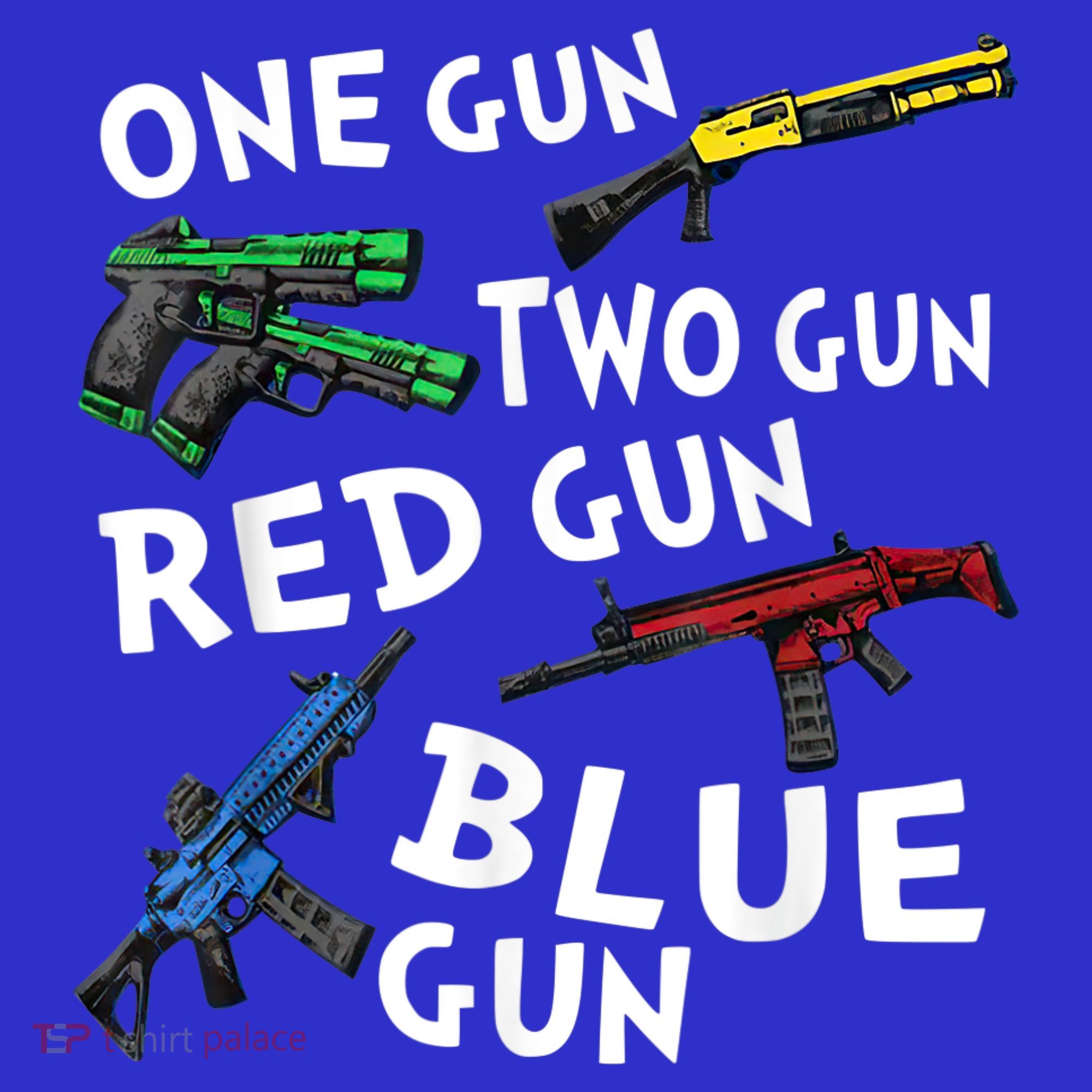 Funny Tee One Gun Two Gun Red Gun Blue Gun Custome Mousepad