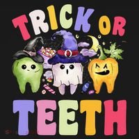 Funny Trick Or Teeth Dental Halloween Dentist Baby Bodysuit thumb 2