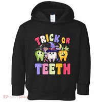Funny Trick Or Teeth Dental Halloween Dentist Toddler Hoodie thumb 0