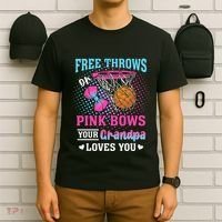 Free Throws Or Pink Bows Your Grandpa Loves You Gender T-Shirt thumb 6