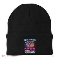 Free Throws Or Pink Bows Your Grandpa Loves You Gender Beanie thumb 0