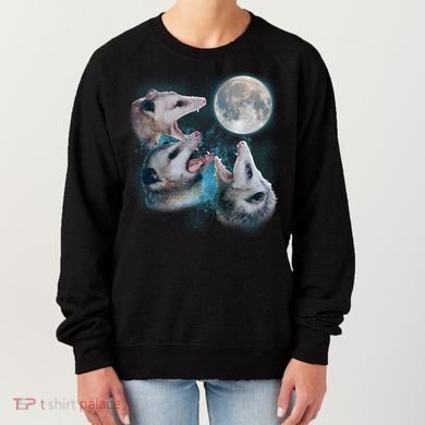 Funny Three Opossom Moon Women's Sweatshirt