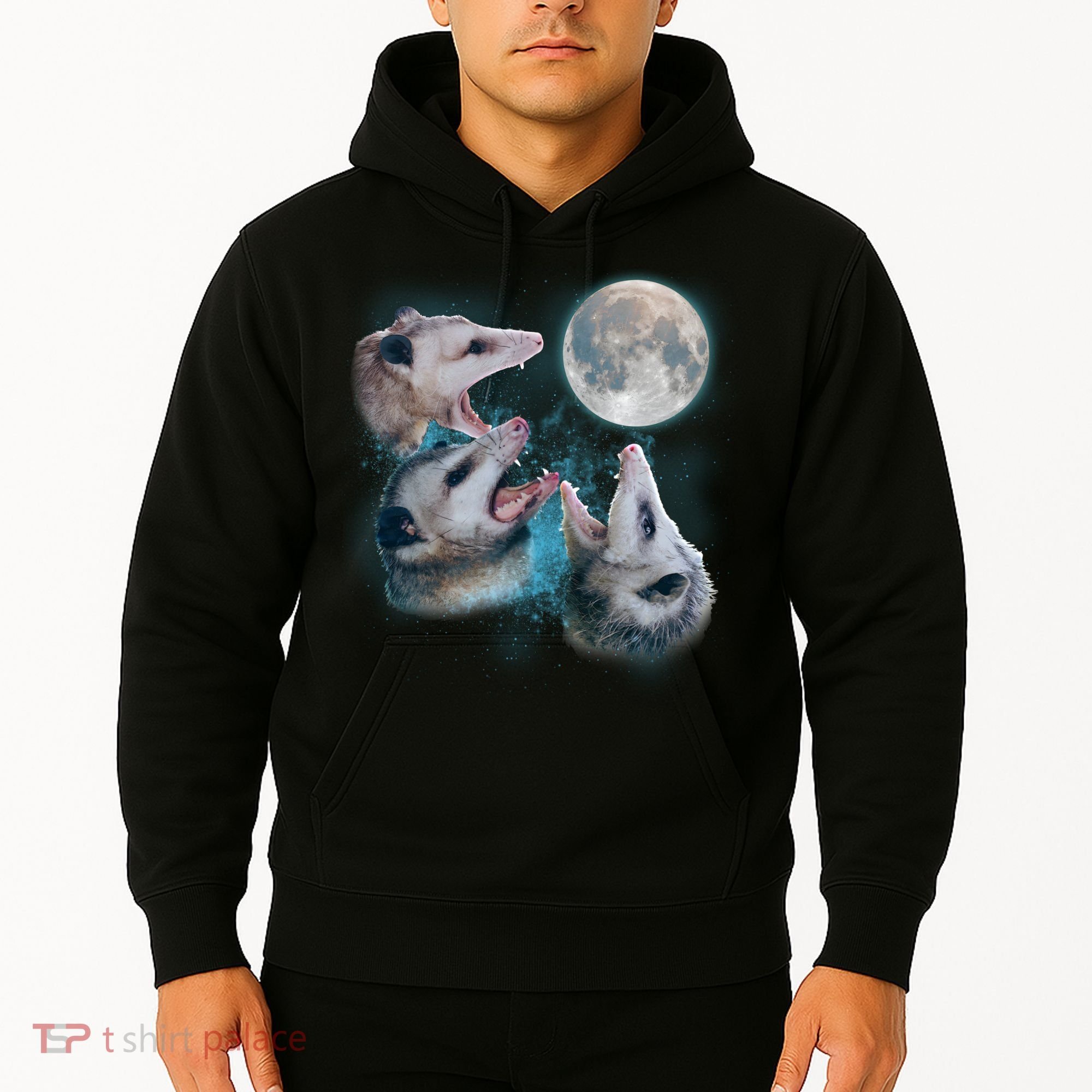 Funny Three Opossom Moon Hoodie