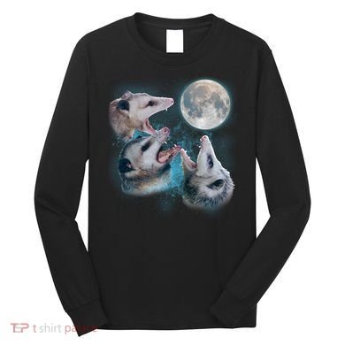 Funny Three Opossom Moon Long Sleeve Shirt