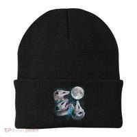 Funny Three Opossom Moon Beanie thumb 0