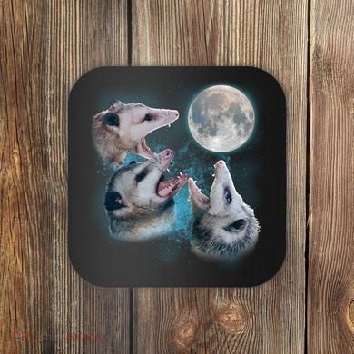 Funny Three Opossom Moon Coaster
