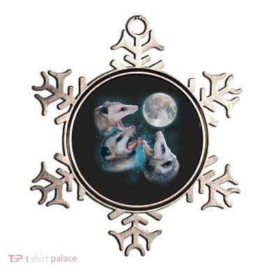 Funny Three Opossom Moon Ornament