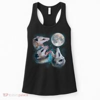 Funny Three Opossom Moon Women's Tank Top thumb 0