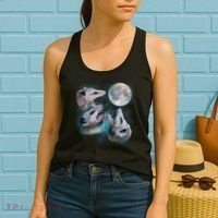 Funny Three Opossom Moon Women's Tank Top thumb 2