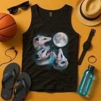 Funny Three Opossom Moon Tank Top thumb 4