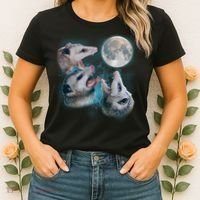 Funny Three Opossom Moon Women's T-Shirt thumb 2
