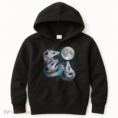 Funny Three Opossom Moon Kids Hoodie