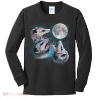 Funny Three Opossom Moon Kids Long Sleeve Shirt thumb 0