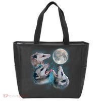 Funny Three Opossom Moon Tote Bag thumb 0