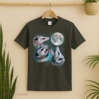 Funny Three Opossom Moon T-Shirt thumb 2