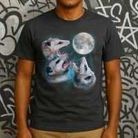 Funny Three Opossom Moon T-Shirt thumb 3