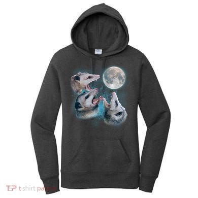 Funny Three Opossom Moon Women's Hoodie