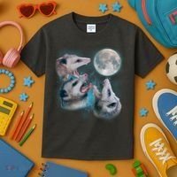 Funny Three Opossom Moon Kids T-Shirt thumb 3
