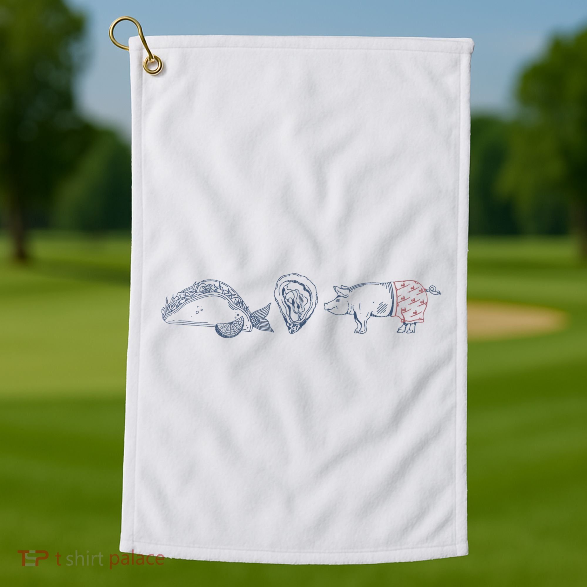 Fish Taco Oyster Ditch Ham Wallet Golf Towel