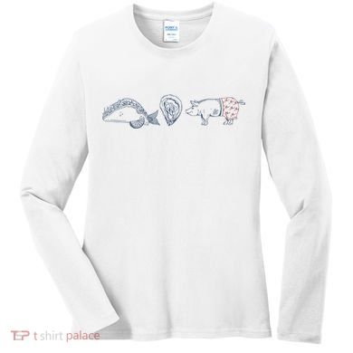 Fish Taco Oyster Ditch Ham Wallet Women's Long Sleeve Shirt