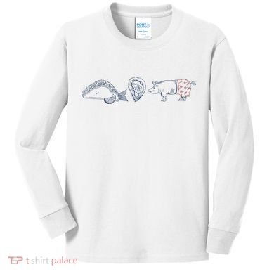Fish Taco Oyster Ditch Ham Wallet Kids Long Sleeve Shirt