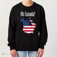 Funny Trump Oh Canada! Usa Canada Map 51st State Women's Sweatshirt thumb 0