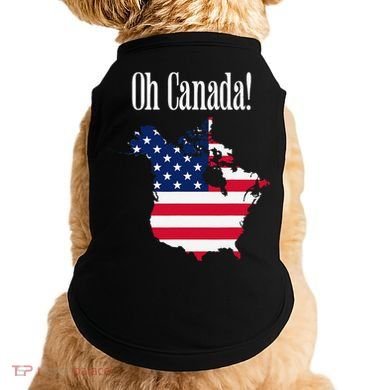 Funny Trump Oh Canada! Usa Canada Map 51st State Doggie Tank