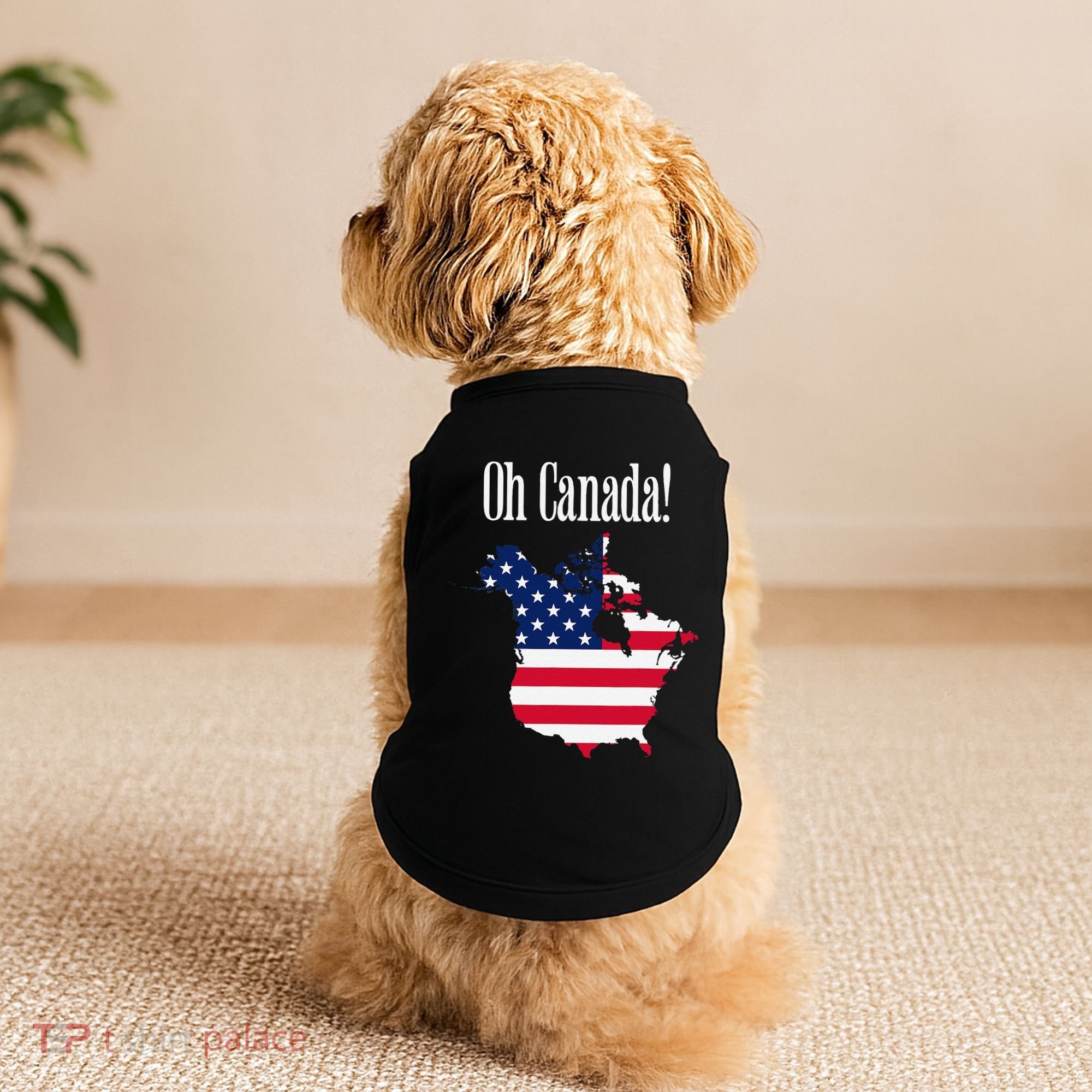 Funny Trump Oh Canada! Usa Canada Map 51st State Doggie Tank