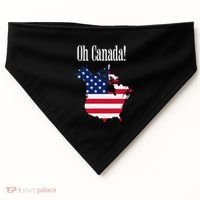 Funny Trump Oh Canada! Usa Canada Map 51st State USA-Made Doggie Bandana thumb 0