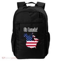 Funny Trump Oh Canada! Usa Canada Map 51st State Backpack thumb 0