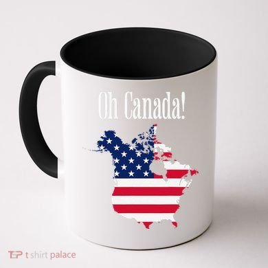 Funny Trump Oh Canada! Usa Canada Map 51st State Coffee Mug