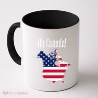 Funny Trump Oh Canada! Usa Canada Map 51st State Coffee Mug thumb 0