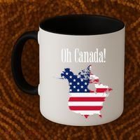 Funny Trump Oh Canada! Usa Canada Map 51st State Coffee Mug thumb 2